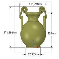 Greek vase amphora cup vessel for 3d-print or cnc - Thumbnail 17