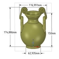 Greek vase amphora cup vessel for 3d-print or cnc - Thumbnail 18