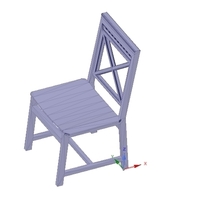 solid wood chair with 12 mm bent plywood seat - Thumbnail 1