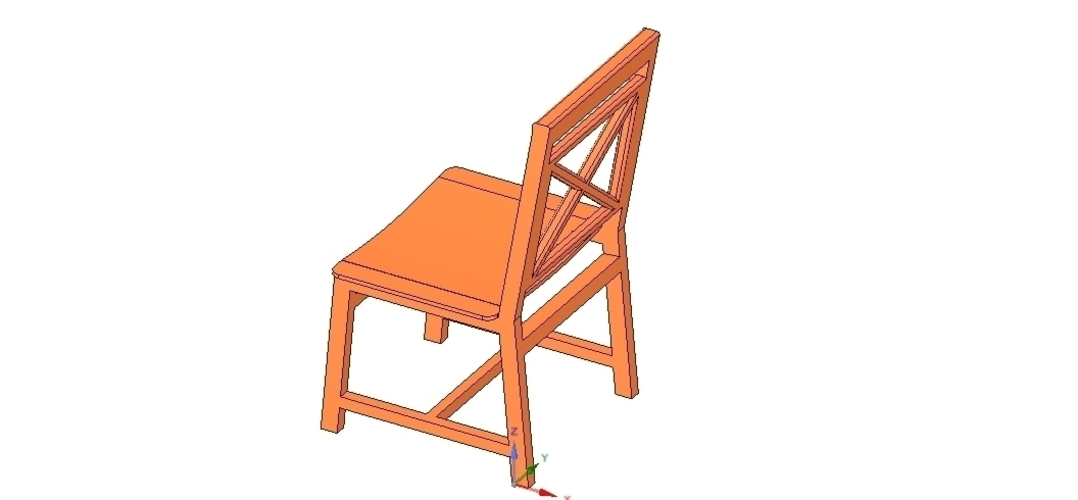 solid wood chair with 12 mm bent plywood seat 3D Print 255179