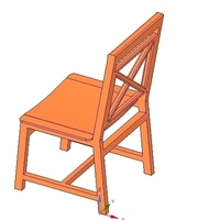 solid wood chair with 12 mm bent plywood seat - Thumbnail 2