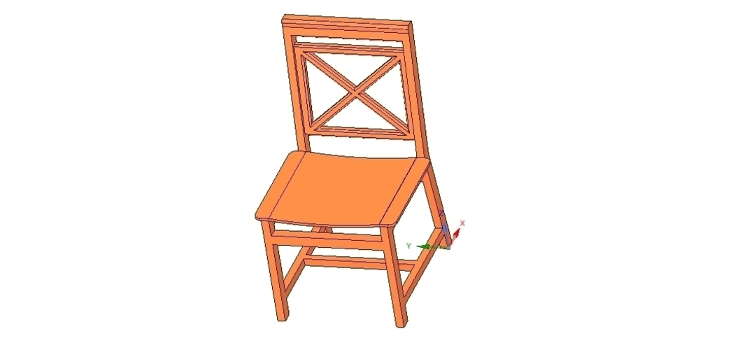 solid wood chair with 12 mm bent plywood seat 3D Print 255181