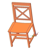 solid wood chair with 12 mm bent plywood seat - Thumbnail 4