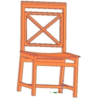 solid wood chair with 12 mm bent plywood seat - Thumbnail 5