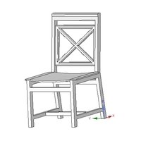 solid wood chair with 12 mm bent plywood seat - Thumbnail 6