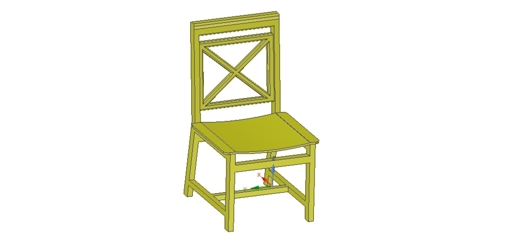 solid wood chair with 12 mm bent plywood seat 3D Print 255186