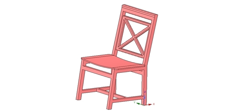 solid wood chair with 12 mm bent plywood seat