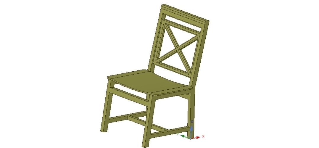 solid wood chair with 12 mm bent plywood seat 3D Print 255190