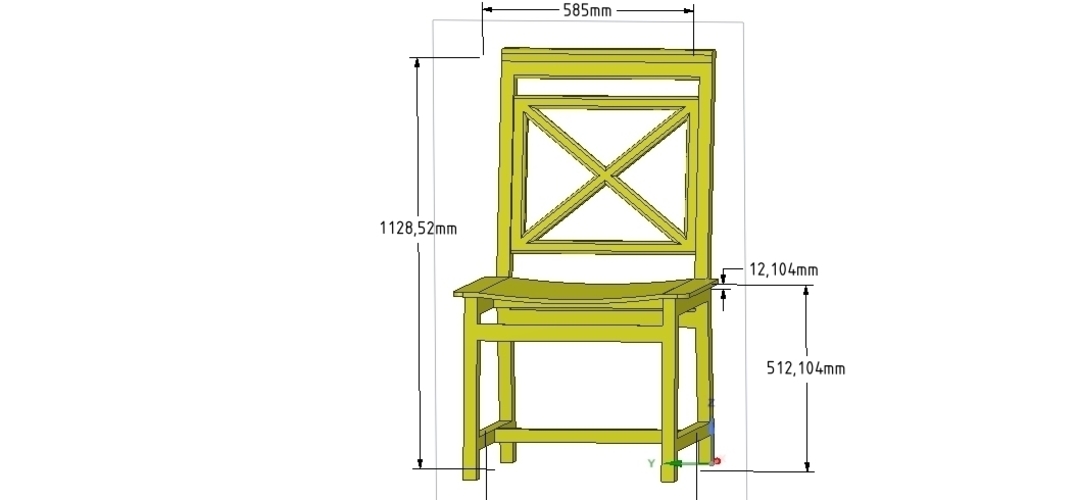 solid wood chair with 12 mm bent plywood seat 3D Print 255193