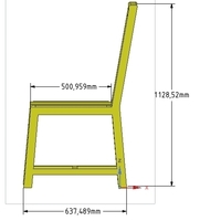 solid wood chair with 12 mm bent plywood seat - Thumbnail 17