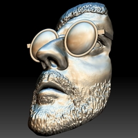 Leon killer portrait bas-relief stl - Thumbnail 1