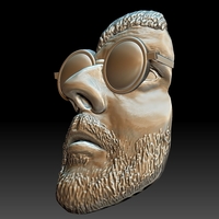Leon killer portrait bas-relief stl - Thumbnail 4