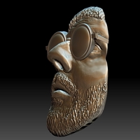 Leon killer portrait bas-relief stl - Thumbnail 5