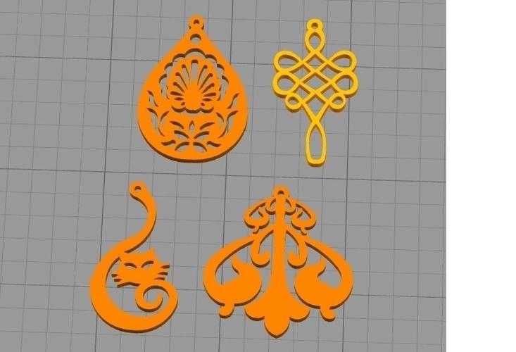Earrings 3D Print 255548