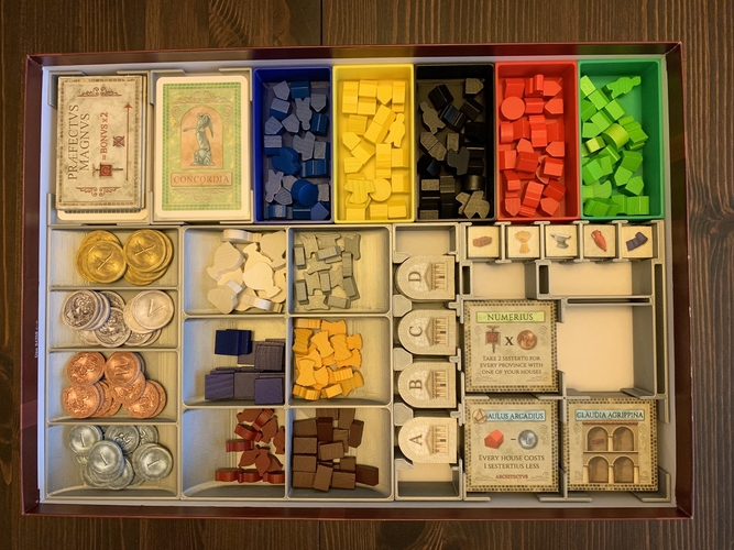 3D Printed Concordia Board Game Organizer with Salsa Expansion by ...