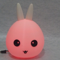Night light Bunny head 3D print model - Thumbnail 2