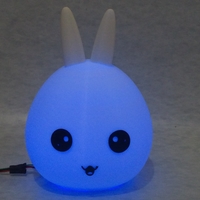 Night light Bunny head 3D print model - Thumbnail 4