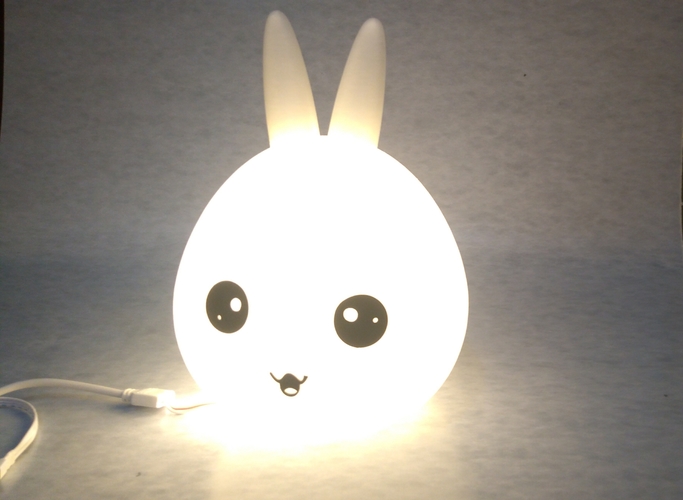 Night light Bunny head 3D print model
