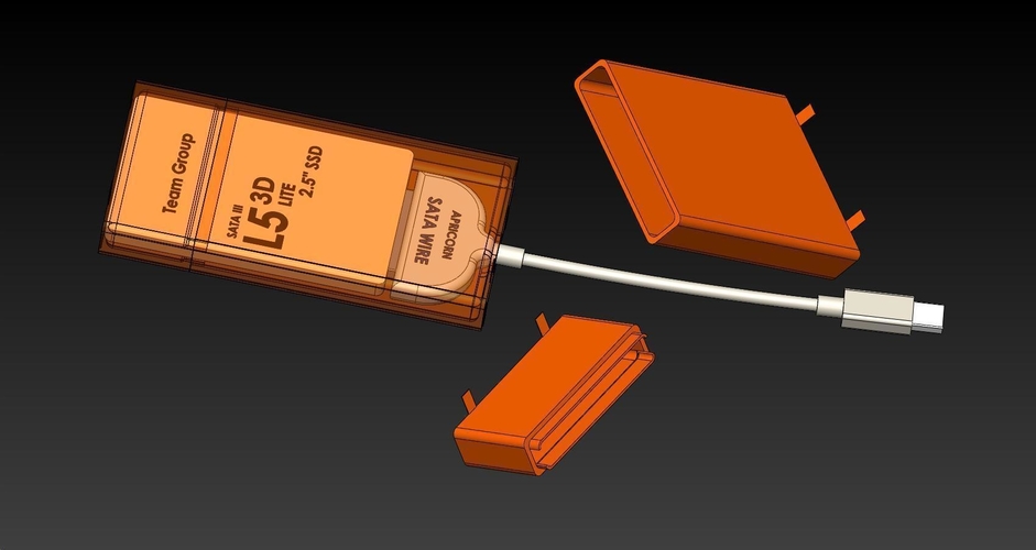 USB SSD Case Kit 3D Print 256147