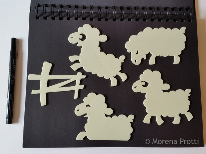 Good Night Sheep- glow in the dark 3D Print 25641