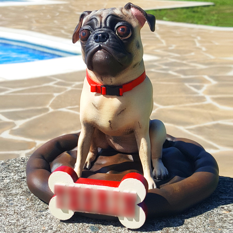 Pug dog realistic model, splited and ready for 3d print