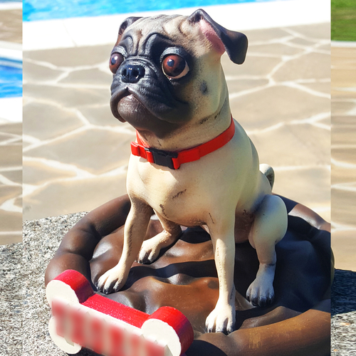 Pug dog realistic model, splited and ready for 3d print 3D Print 256472