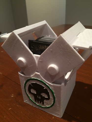 Improved Deck Box with Gears for Magic the Gathering EDH Command 3D Print 25656