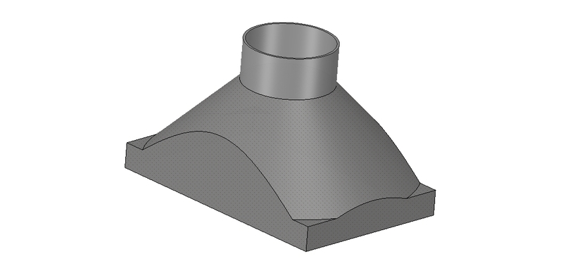 exhaust hood suction nozzle from industrial vacuum cleaner