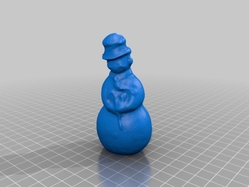 3d scann of old outdoor snowman 