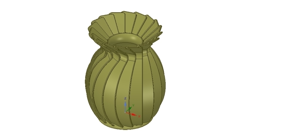 original origami flower vase vo01 for 3d-print or cnc 3D Print 257011