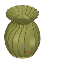 original origami flower vase vo01 for 3d-print or cnc - Thumbnail 1