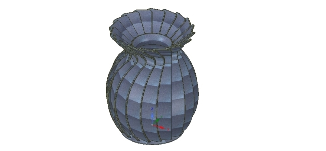 original origami flower vase vo01 for 3d-print or cnc