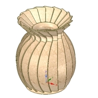 original origami flower vase vo01 for 3d-print or cnc - Thumbnail 7