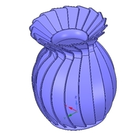 original origami flower vase vo01 for 3d-print or cnc - Thumbnail 9