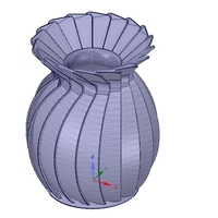 original origami flower vase vo01 for 3d-print or cnc - Thumbnail 15