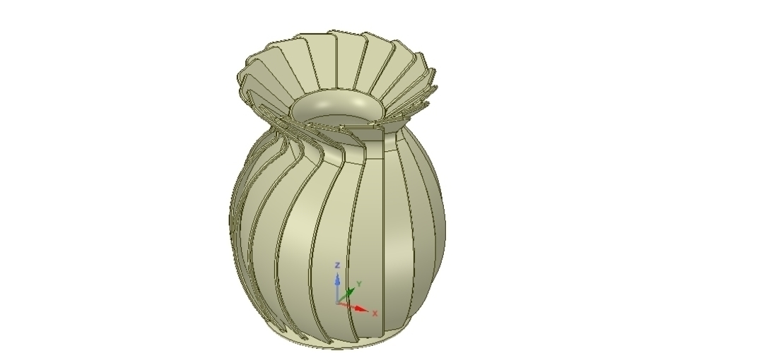 original origami flower vase vo01 for 3d-print or cnc 3D Print 257026