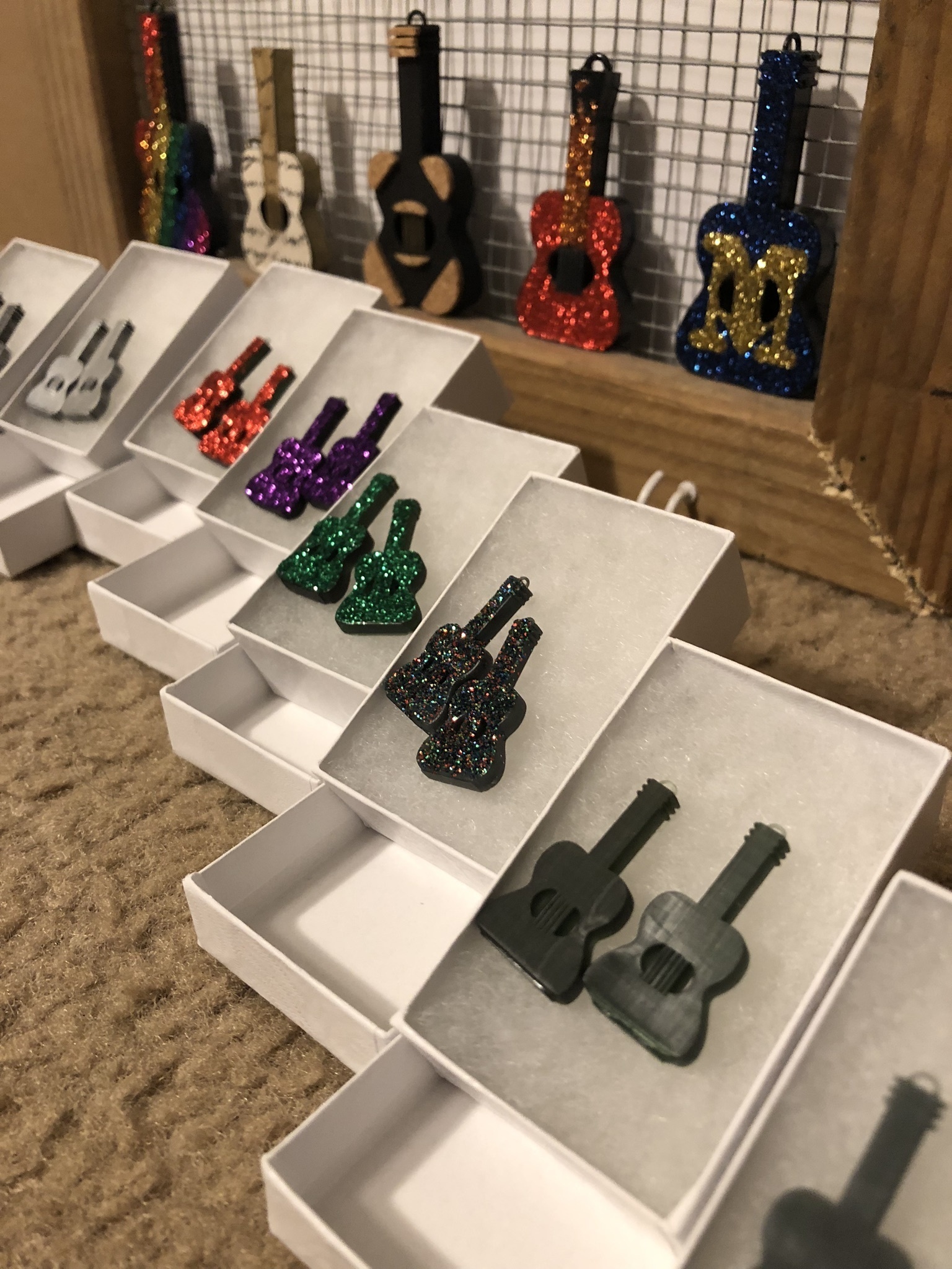 Guitar Shaped Pin Display Case