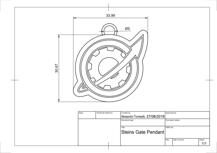 Steins; Gate - Gadget Lab - Pendant 3D Print 257427