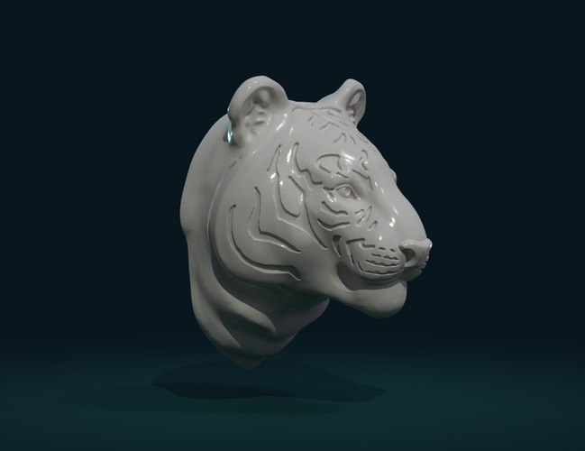 Tiger head free 3d model - download stl file