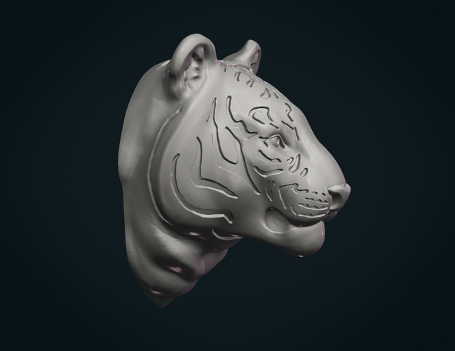 Tiger Head 3D Print 257464