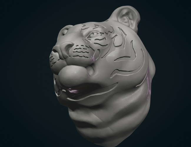 Tiger Head 3D Print 257466