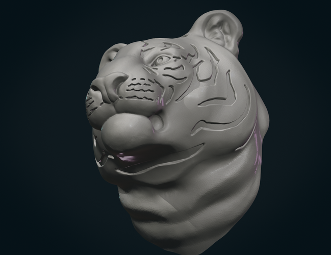 Tiger head free 3d model - download stl file