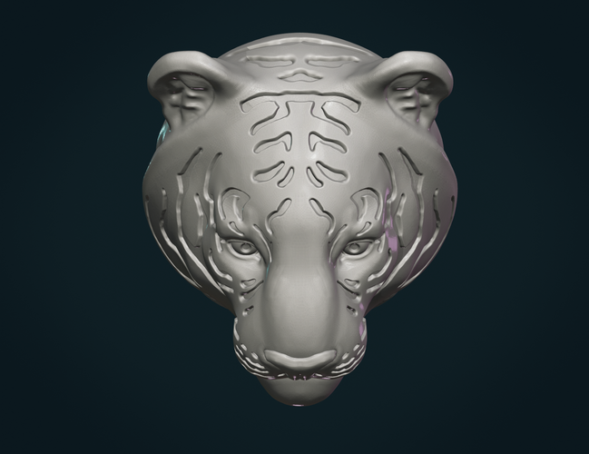 Tiger Head 3D Print 257468