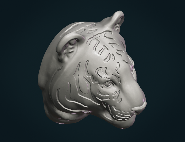 Tiger Head 3D Print 257469