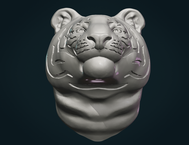Tiger Head 3D Print 257470