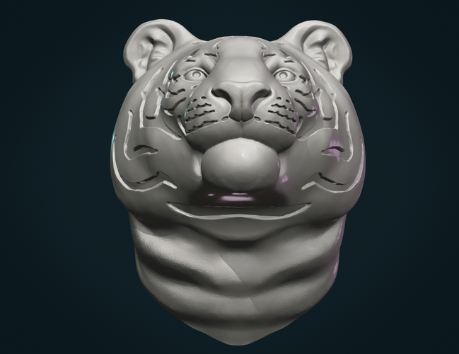 Tiger head free 3d model - download stl file