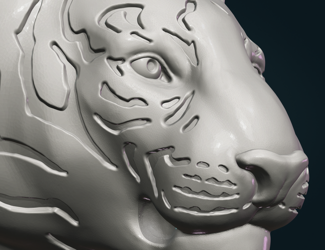 Tiger Head 3D Print 257471