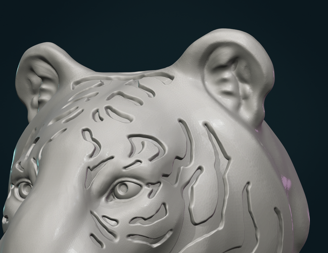 Tiger Head 3D Print 257472