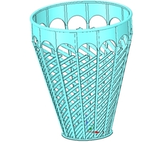basket vase wallet for paper or flower v07 for 3d-print or cnc - Thumbnail 6