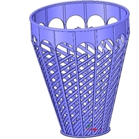 basket vase wallet for paper or flower v07 for 3d-print or cnc - Thumbnail 7
